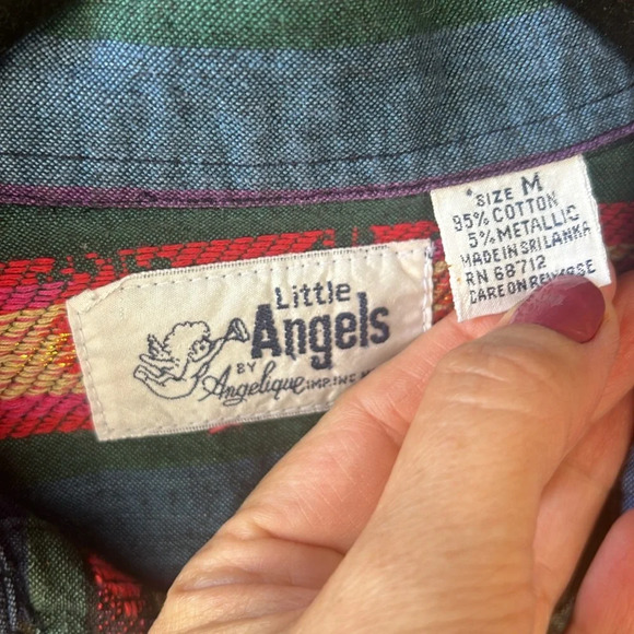 Little Angels by Angelique Sz M Kids Cotton Paisley Colorful Stripe Long Sleeve - Picture 2 of 7